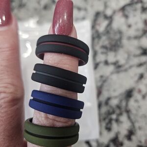 4 pack of men's size 10 silicone wedding rings